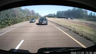 When The Chevrolet Merged, The Impatient Toyota Tried To Overtake From The Right
