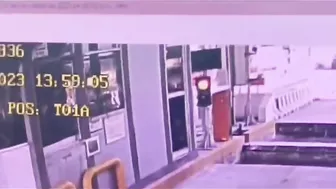 Foolish Cyclist Gets Into Accident Trying To Avoid Toll Booth