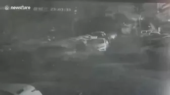 Tesla Loses Control And Runs Through A Parking Barrier In China
