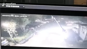 Tesla Loses Control And Runs Through A Parking Barrier In China