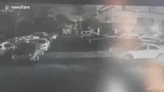 Tesla Loses Control And Runs Through A Parking Barrier In China