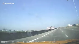 Pickup Truck Rams Australian Driver Into Concrete Guardrail