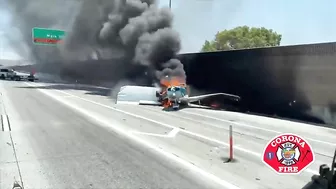 Plane Crashes On Busy California Highway