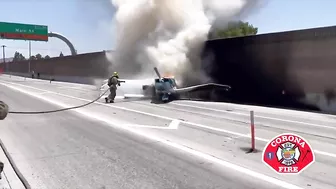 Plane Crashes On Busy California Highway