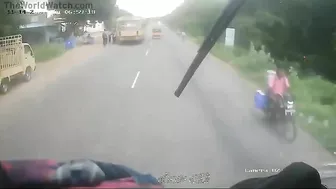 19-year-old Woman Rides A Motorcycle In Slippers