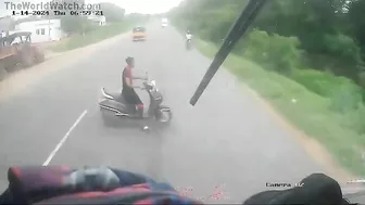 19-year-old Woman Rides A Motorcycle In Slippers