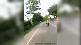 2 Girls And 1 Scary Biker