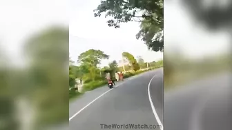 2 Girls And 1 Scary Biker