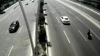 A Man Crosses The Highway
