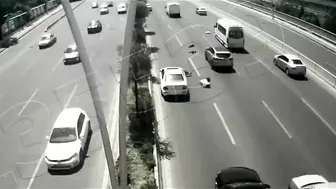 A Man Crosses The Highway