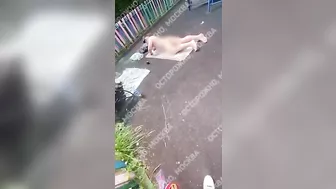 A Mentally Ill Man Sunbathes On The Playground