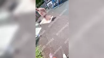 A Mentally Ill Man Sunbathes On The Playground