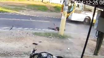 Cyclist Crashes Into Power Pole In Devastating Fashion