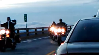 Biker Draws His Pistol
