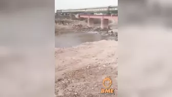 Cyclists Use Railway Bridge To Cross River After Road Closure