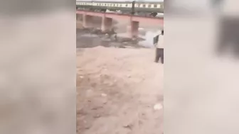 Cyclists Use Railway Bridge To Cross River After Road Closure