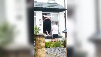 British Woman Trapped Outside Window