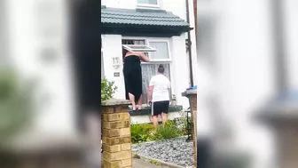 British Woman Trapped Outside Window