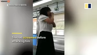 Chinese Woman Loses Consciousness And Jumps Towards Male Passenger On Subway