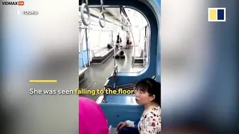 Chinese Woman Loses Consciousness And Jumps Towards Male Passenger On Subway