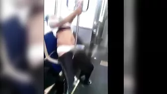 Fat Girl Pole Dancing On Public Transport