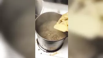 Preparing French Fries With Boiling Tar