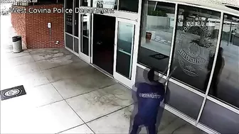 Mad Man With Bat In Police Station