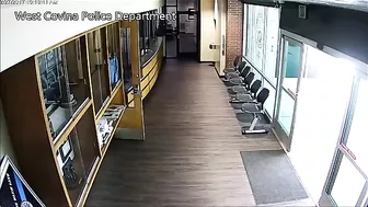 Mad Man With Bat In Police Station