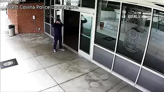 Mad Man With Bat In Police Station