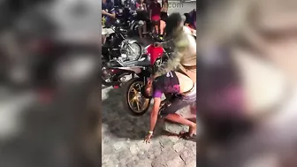 Crazy Soldier Humiliates Biker