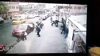 Motorbike Driver Runs Over Elderly Woman On Sidewalk