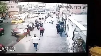 Motorbike Driver Runs Over Elderly Woman On Sidewalk