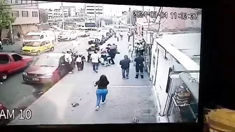Motorbike Driver Runs Over Elderly Woman On Sidewalk
