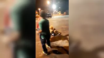 A Drunk Man Hit A Woman On The Street And Got Punished Immediately