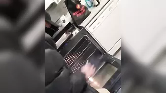 Drunk Group Throws Fireworks Box Into Oven