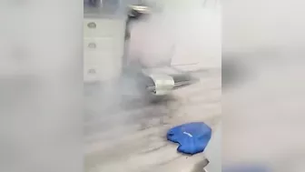 Drunk Group Throws Fireworks Box Into Oven