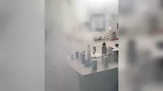 Drunk Group Throws Fireworks Box Into Oven
