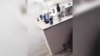 Drunk Group Throws Fireworks Box Into Oven