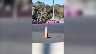 Dude Thought He Was Safe Behind The Barriers At A Car Race