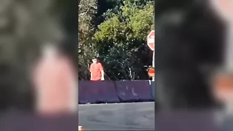 Dude Thought He Was Safe Behind The Barriers At A Car Race