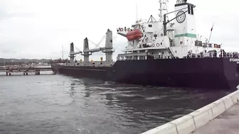 Engine Failure Causes Giant Cargo Ship To Crash Into Dock