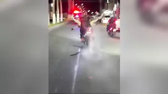 Woman On Motorcycle Insults Police