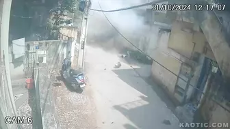Fireworks Explode Over A Group Of Indians