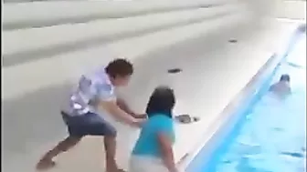 Grandma Pushed A Friend In The Pool