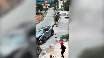 Guys Got A Traffic Cone On Their Ass