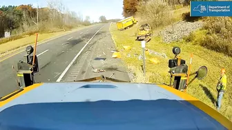 Highway Worker Nearly Hit By Box Truck On Interstate 81