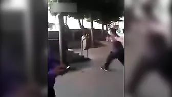 Idiot And Trash Can