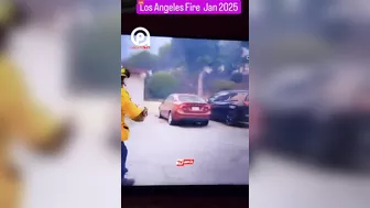 Los Angeles Firefighters Use Totes Filled With Water