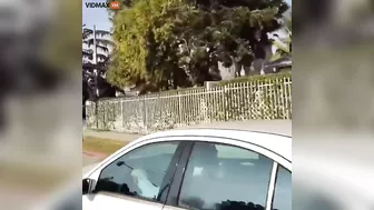 Man Drives Mercedes Through Crowd Of Punks Blocking Street