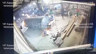 A Man Was Welding A Large Tank When It Exploded In His Face